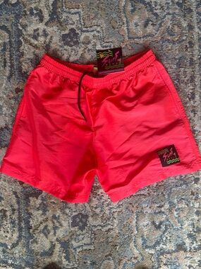 surf style Men's Bright Neon Pink Swim Shorts